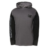 Caterpillar mens Upf Hooded Banner L/S Tee Shirt, Dark Shadow Black, XLarge US