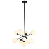 Living District Jupiter 9-Light Mid-Century Metal Pendant In Black And White