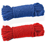 2 Pack of 32 feet 8mm(1/3inch) Diameter Nylon Rope Solid Braided Twisted Ropes,10m Durable and Strong All Purpose Twine Cord Rop