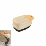 Ergonomic Clothes Soft Bristle Laundry Brush, Milk Yellow, ABS+PBT Material, Hanging Design, Portable HandHeld Cleaning Tool wi