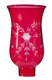 B&P Lamp Cranberry Hurricane Shade W/Cut Flowers Design