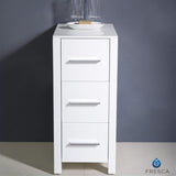 Fresca Bath Torino Bathroom Linen Side Cabinet, 12, White