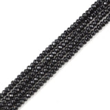 Adabele 27 Inch Natural Jet Black Quartz Healing Gemstone 4mm Small Faceted Rondelle Loose Beads Gem Stone Spacer (240-260pcs) f