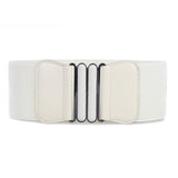 Romp Fashion Women White Srtrechable Leather Buckle Belt