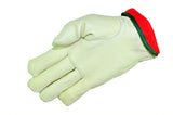 G & F 6013L-3 Cold Weather Premium Genuine Grain Cowhide Leather Gloves with Red Fleece Lining (3 Pair), Winter Work Gloves, Dri