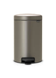 Brabantia New Icon Step Trash Can (3.2 Gal/Platinum) Soft Closing Kitchen Garbage/Recycling Can with Removable Bucket