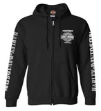 Harley-Davidson Men S Lightning Crest Full-Zippered Sweatshirt Black (M) -Like New