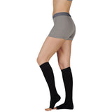Juzo 3511MXAD3SB10 V Dynamic Max 2030 mmHg Open Toe Knee High Firm Compression Stockings With 3.5 cm Silicone Border Black44;