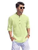 Bellstone Men'S Cotton Blend Solid Regular Fit Kurta (Kurta1500_Single_Light Yellow_S