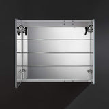 Fresca Tiempo 36 Wide X 30 Tall Wall Mount Bathroom Medicine Cabinet With Dimmable Led Lights, 3 Shelves, Anti-Fog Mirror, A