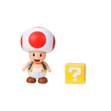 Super Mario 4 Action Figures Red Toad with Question Block
