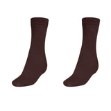 Mukhaksh (Pack Of 2 Pairs Boys Kids Cotton Comfortable Brown Socks Calf Length Long School Uniform School Dress Brown Socks, 56