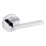 Kwikset Halifax Dummy Door Handle, Single Sided Round Lever for Closets, French Double Doors, and Pantry, Polished Chrome Non-Tu
