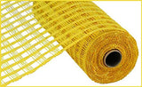 Poly Burlap Check Deco Mesh, 10 x 10 Yards (Yellow)
