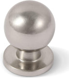 khtumeware Brushed Nickel Cabinet knobs,10 Pack 1 Inch (25mm) Diameter Round Solid Ball Satin Nickel Kitchen Cabinet Knobs,Silve
