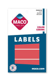 MACO Neon Red Rectangle Color Coding Labels, 1 x 3 Inches, 200 Per Box (MS1648RG)
