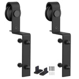 ZEKOO Bypass Barn Door Hardware - Heavy Duty Door Hanger Roller with Anti-Jumper, Stopper, Floor Guide & Accessories - Easy Inst