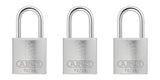 ABUS Silver 72/30 Lockout Tagout Safety Padlock w/ 1 Shackle, 3 Pack, Keyed Alike, 3 Padlocks with 6 Keys