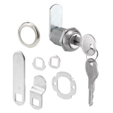 PrimeLine U 9943KA Diecast Keyed Alike Drawer and Cabinet Lock 3 Cams, Trim Collar, 2 Washers, 2 Keys and Fasteners 7/8 In.