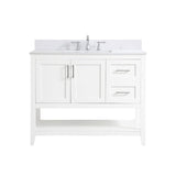 Elegant Decor Aubrey 42 Solid Wood Single Bathroom Vanity w/Backsplash - White