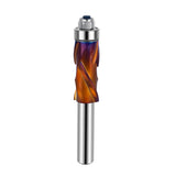 SpeTool Coated Flush Trim Router Bit 1/2 Shank Up&Down Compression, Bottom Bearing Extra Long Flush Cut Template Pattern Router