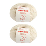 Yarnalia Cozy Yarn - Worsted Weight | Ultra-Soft | Fully Composed of Baby Alpaca | Easy Care (2-Pack, 100g/219yd Each) (Snow)