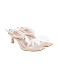Shoetopia Elegant Pearl-Embellished Golden Heeled Sandals For Women & Girls /Eu41,Golden,8,B0F9FQVXB7