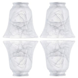 Set of 4 Premium Ceiling Fan Light Covers, Transitional Style Milky Glass Alabaster Shade, Perfect Ceiling Fan Replacement Glass