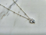Tiny Sacred Heart Necklace in Sterling Silver