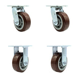 Service Caster SCC30CS520PPUR2R5202 Heavy Duty Casters Polyurethane Wheel, Swivel and Rigid NonMarking, 5 Size (Pack of 4