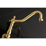 Kingston Brass Ks1027Ax Wall Mount Tub Filler, Brushed Brass