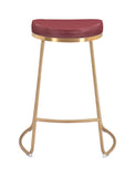 Bree Counter Stool (Set Of 2) Burgundy & Gold