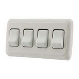American Technology Components Quad SPST On-Off Switch with Bezel, 12-Volt, for RV, Trailer, Camper (White)