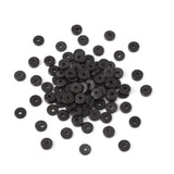 FASHEWELRY 100Pcs Flat Round Coconut Beads 9mm Dyed Donut Disc Wood Spacer Beads for DIY Bracelet Necklace Jewelry Making (Black