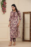 Gosriki Women'S Cotton Blend Printed Straight Kurta With Pant (Prachi Wine-Grt-Gs_M_Wine_Medium),Wine,,B0CBPQPHDP