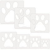 Teling 14 Pcs Paw Stencil for Printing Large Cat Dog Paw Painting Stencils Animal Reusable Plastic 5 Point Templates for Crafts