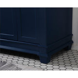 Elegant Decor Wesley 60 Steel And Solid Wood Double Bathroom Vanity Set In Blue