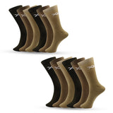 Xjarvis Texas Army Mens Cotton Formal Socks Calf-Length Long Socks For Office Dress Daily Use Odour-Free Breathable Sweat Control Soft Elastic Comfortable Wear Pack Of 12,Army,,B0CQG76RPP