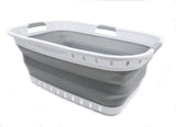 SAMMART 44L Collapsible Plastic Laundry Basket - Foldable Pop Up Storage Container/Organizer - Portable Washing Tub - Space Savi