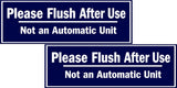 VAAIMAI Please Flush After Use Not An Automatic Unit Sign Board | 5MM Foam Board | Blue | Pack of 2 | Signage for Office, School