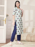 Pinkmint Kurta Set For Women Cotton Printed Straight Kurta With Pant (Pack Of 1) Multicolor15 2Xl