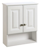 Design House Wyndham Wall Cabinet, 2 Doors, 1 Adjustable Interior Shelf, Bottom Display Shelf, Satin Nickel Hardware, Easy Assem