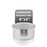 Restaurantware-Met Lux 6 x 3 Inch Straight-Sided Baking Tin, 1 Round Cake Pan - Oven-Ready, Freezable, Anodized Aluminum Round B