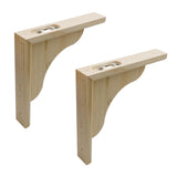 Antrader Solid Wall Mount Wood Shelf Bracket,2Pcs 7 Wooden Shelf Brackets, DIY Wood Bracket Include Mounting Screws,18*18*3cm