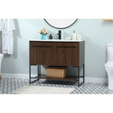 Elegant Decor Sloane 40 Mdf And Steel Single Bathroom Vanity In Walnut