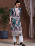 Libas Women'S Crepe Regular Kurta (29250_Blue Blue Xl