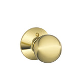 SCHLAGE Knob Non-Turning Lock, Bright Brass (F170 ORB 605)