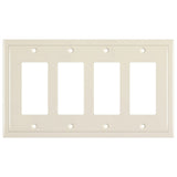 Henne Bery Modern Edge Decorative Wall Plate Switch Plate Outlet Cover, Durable Solid Zinc Alloy (Quad Decorator, Light Almond)