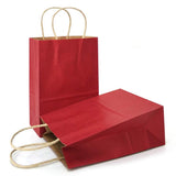 AZOWA Gift Bags Kraft Paper Bags With Handles (Dark Red, 12 Pcs, 8.2X4.3X10.6)