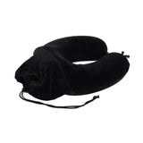 Ez Life Cotton Memory Foam U Shape Travel Pillow With BuiltIn Cover & Spring Lock Black Neck Pillow For Travelling Or Fligh